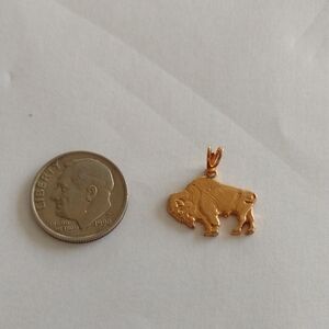 Goldbond Bison Buffalo Charm Pendant